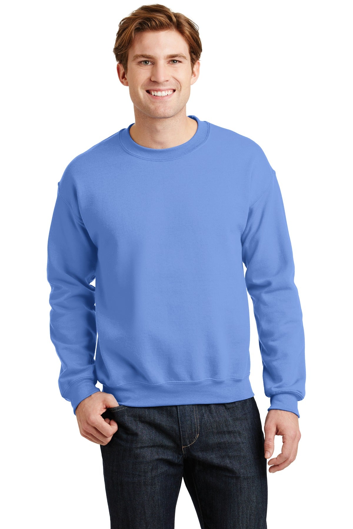 8-ounce 50/50 cotton/poly 60/40 cotton/poly (Heather Sports) - Carolina Blue