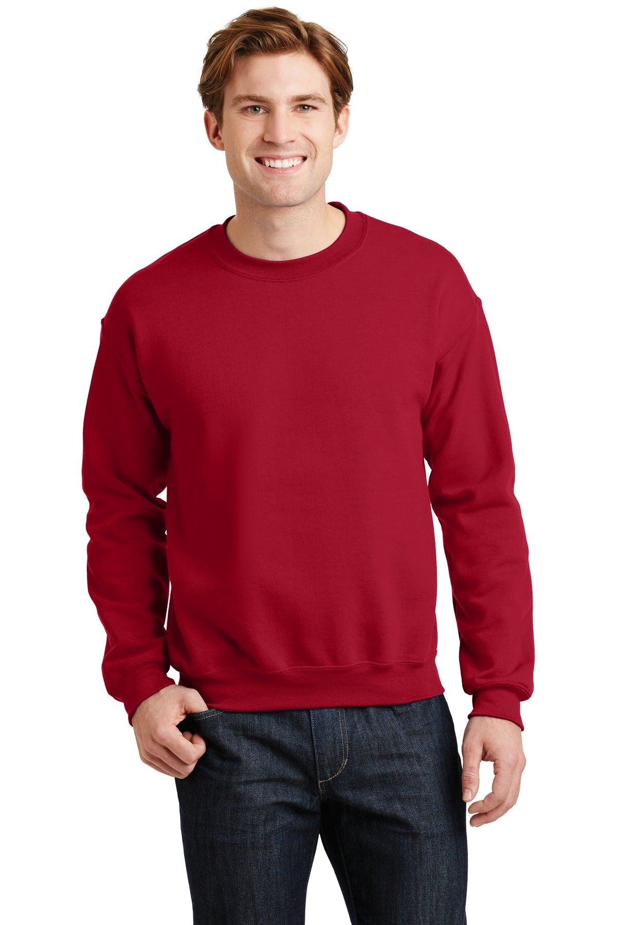 8-ounce 50/50 cotton/poly 60/40 cotton/poly (Heather Sports) - Cherry Red