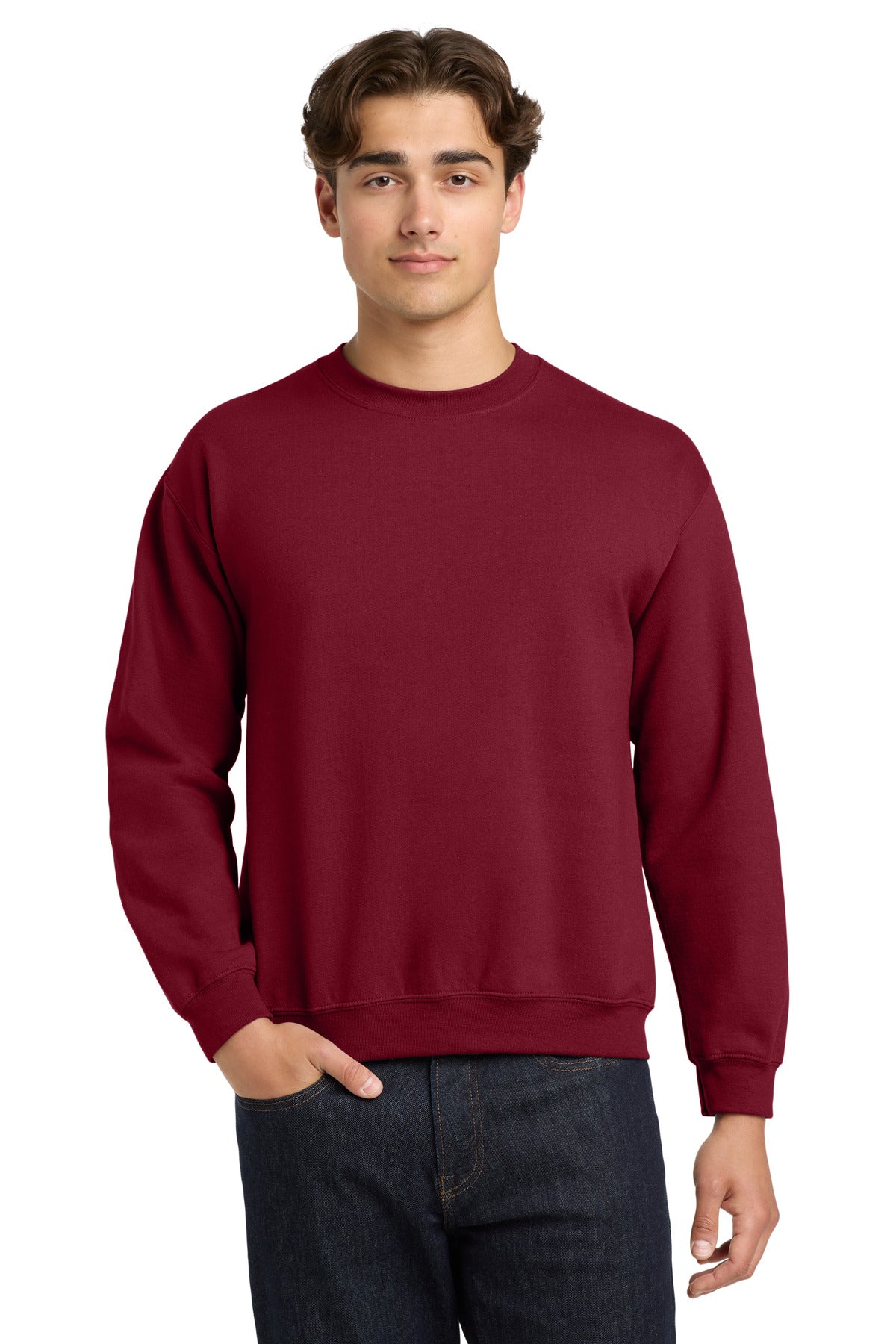 8-ounce 50/50 cotton/poly 60/40 cotton/poly (Heather Sports) - Garnet