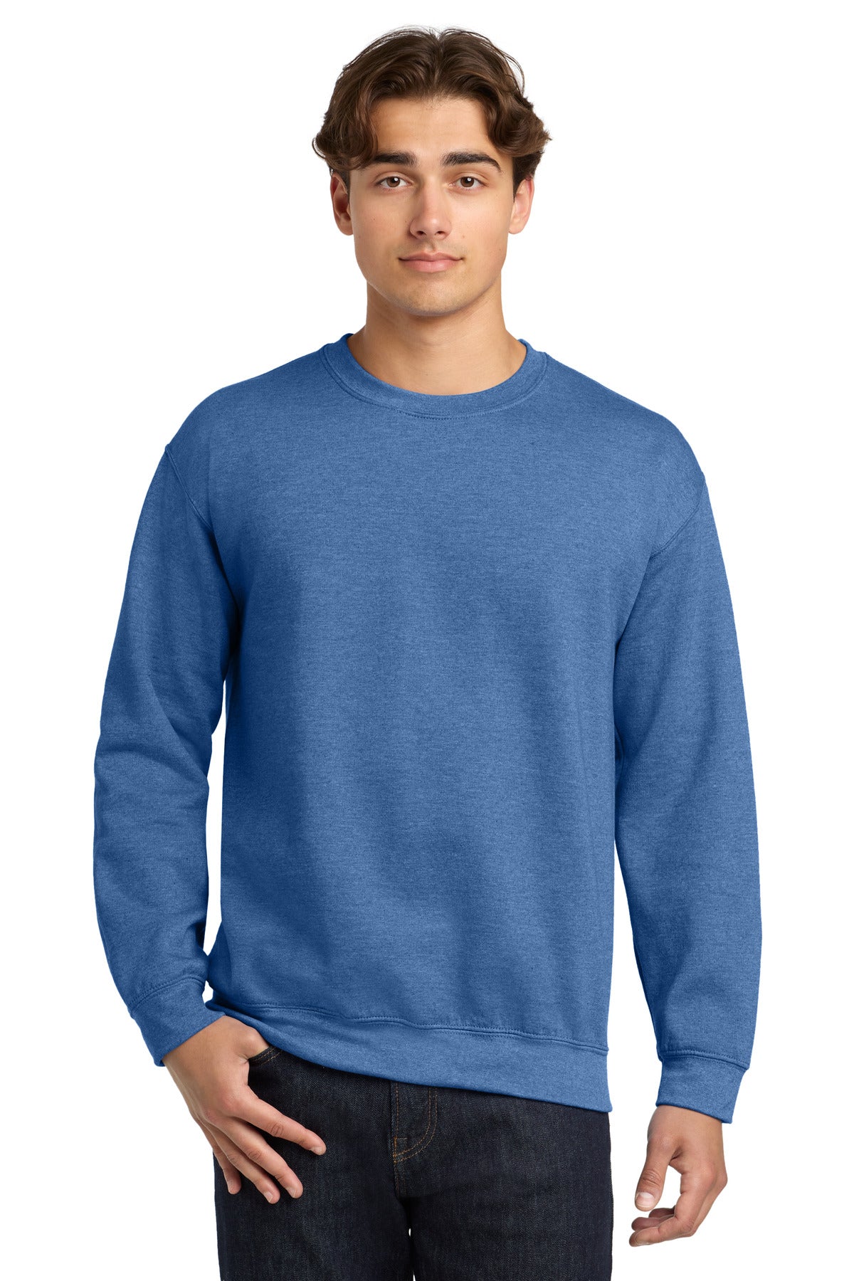 8-ounce 50/50 cotton/poly 60/40 cotton/poly (Heather Sports) - Heather Sport Royal