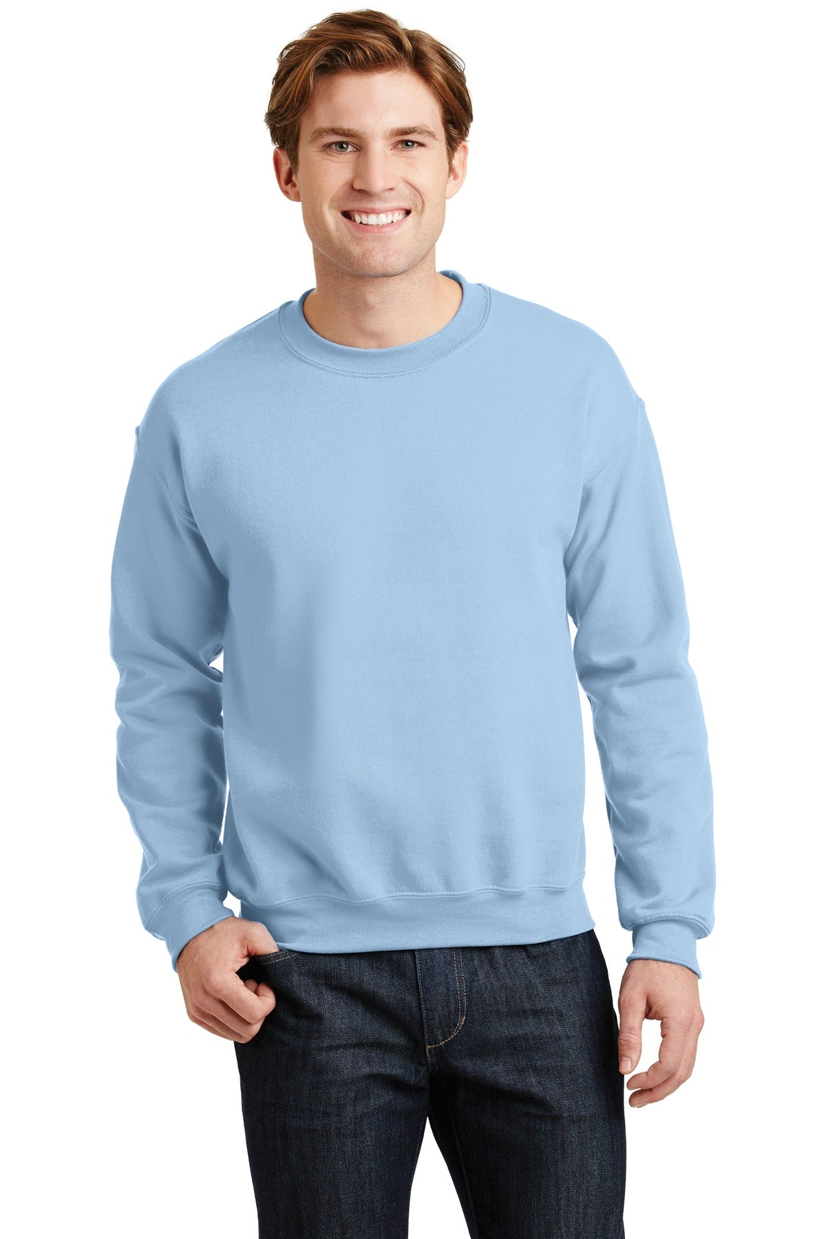8-ounce 50/50 cotton/poly 60/40 cotton/poly (Heather Sports) - Light Blue