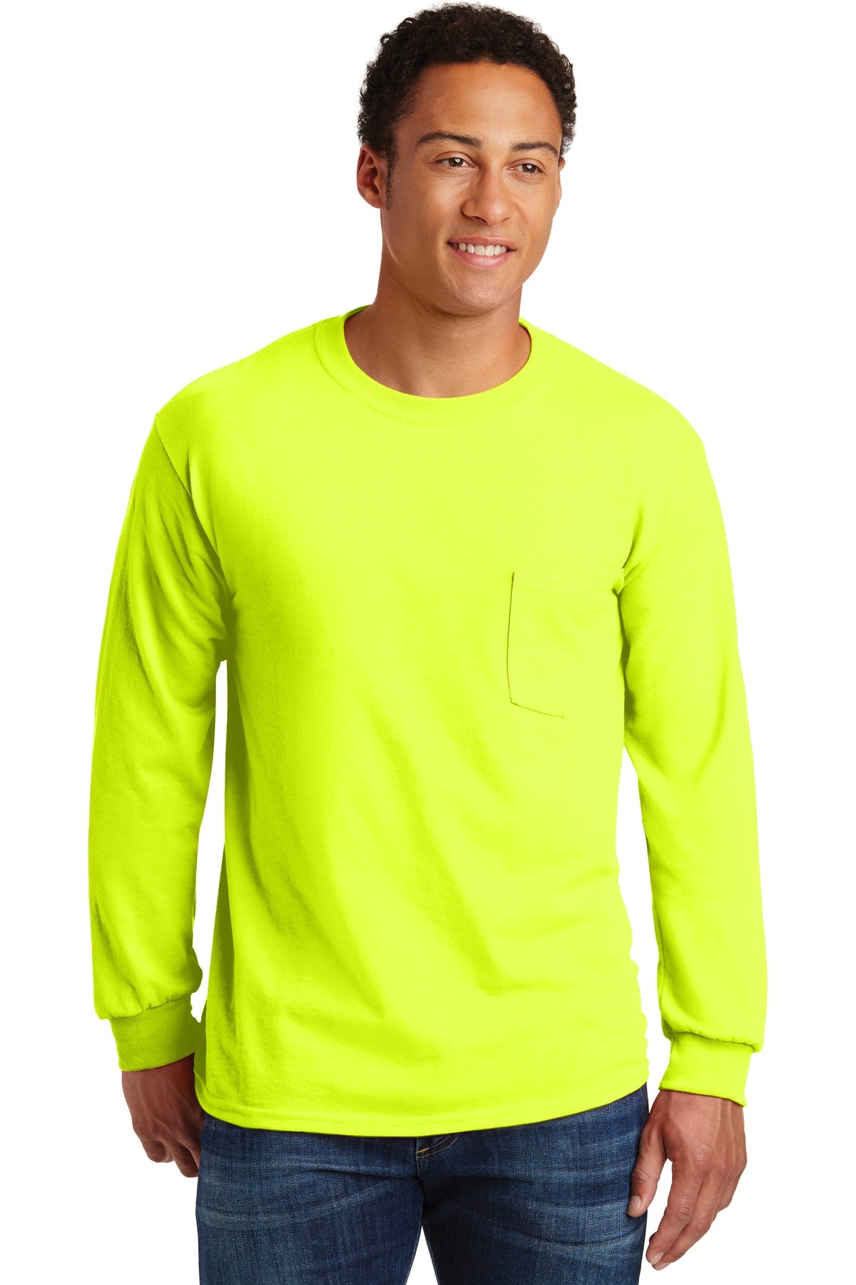 6-ounce 100% US cotton50/50 cotton/poly (Safety Green Safety - Safety Green