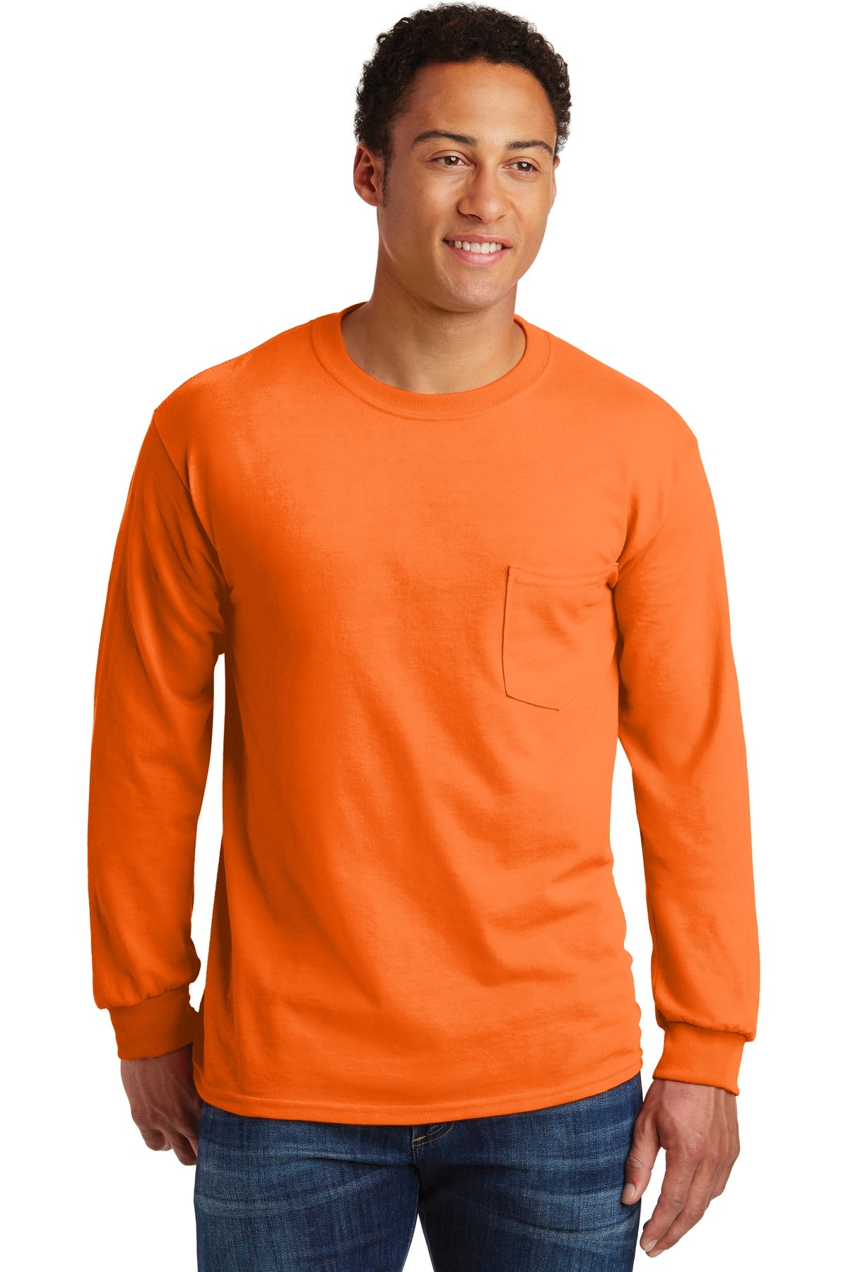 6-ounce 100% US cotton50/50 cotton/poly (Safety Green Safety - S. Orange