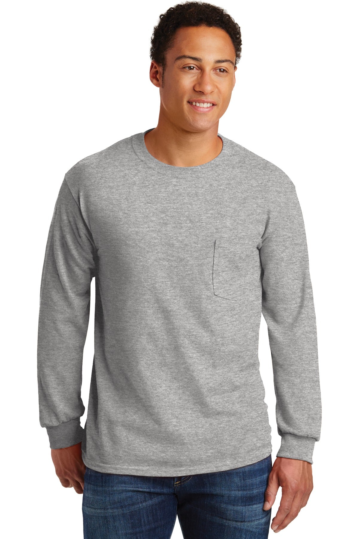 6-ounce 100% US cotton50/50 cotton/poly (Safety Green Safety - Sport Grey