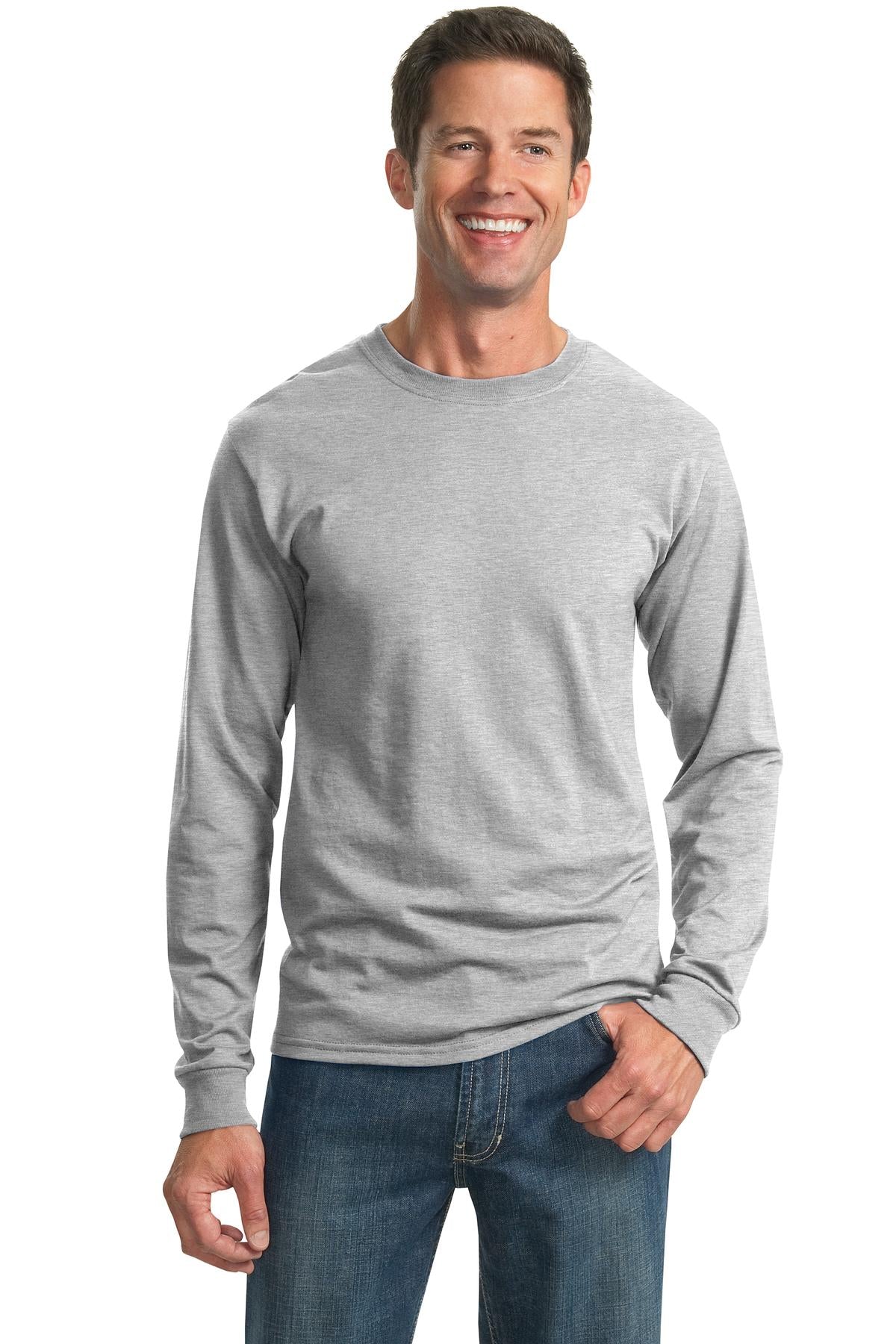 5.4-ounce 50/50 cotton/poly jersey 47/53 cotton/poly (Oxford - Ash