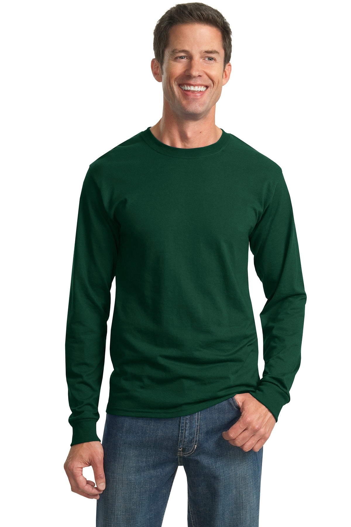 5.4-ounce 50/50 cotton/poly jersey 47/53 cotton/poly (Oxford - Forest Green