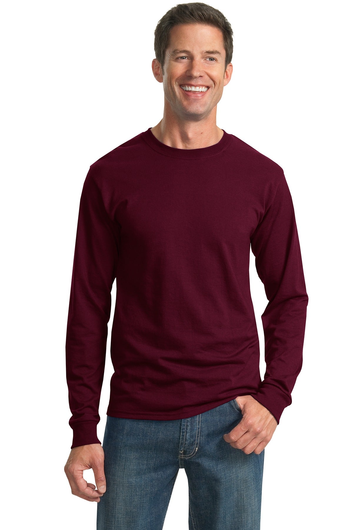 5.4-ounce 50/50 cotton/poly jersey 47/53 cotton/poly (Oxford - Maroon