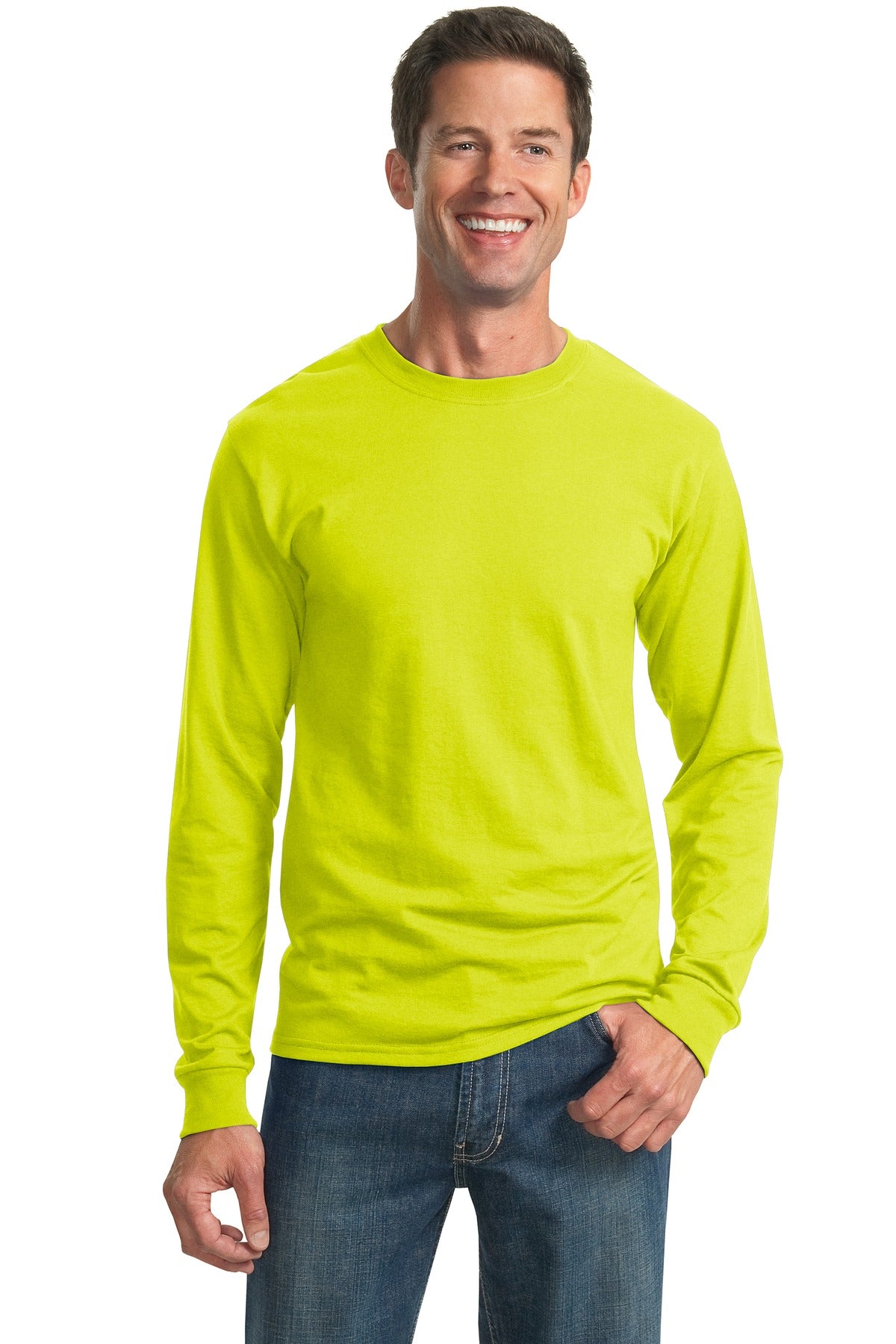 5.4-ounce 50/50 cotton/poly jersey 47/53 cotton/poly (Oxford - Safety Green