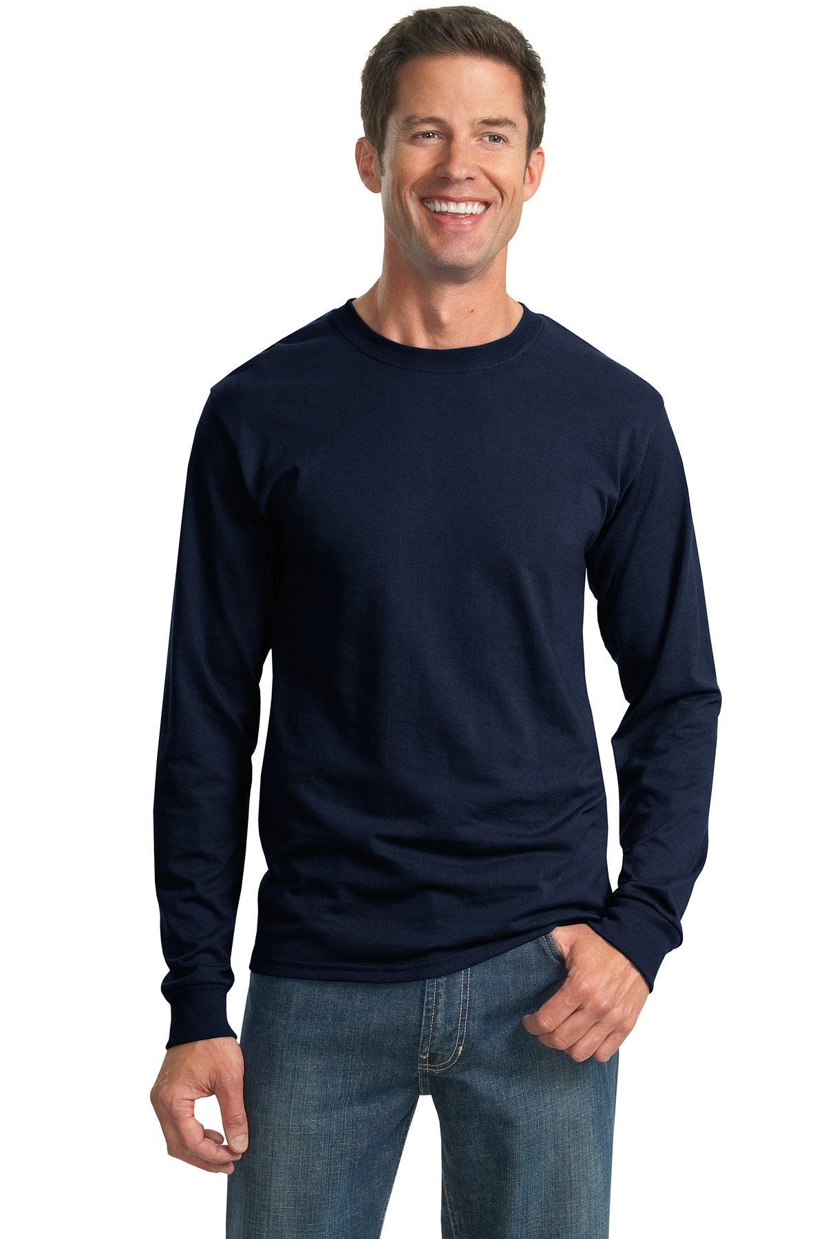 5.4-ounce 50/50 cotton/poly jersey 47/53 cotton/poly (Oxford - Navy