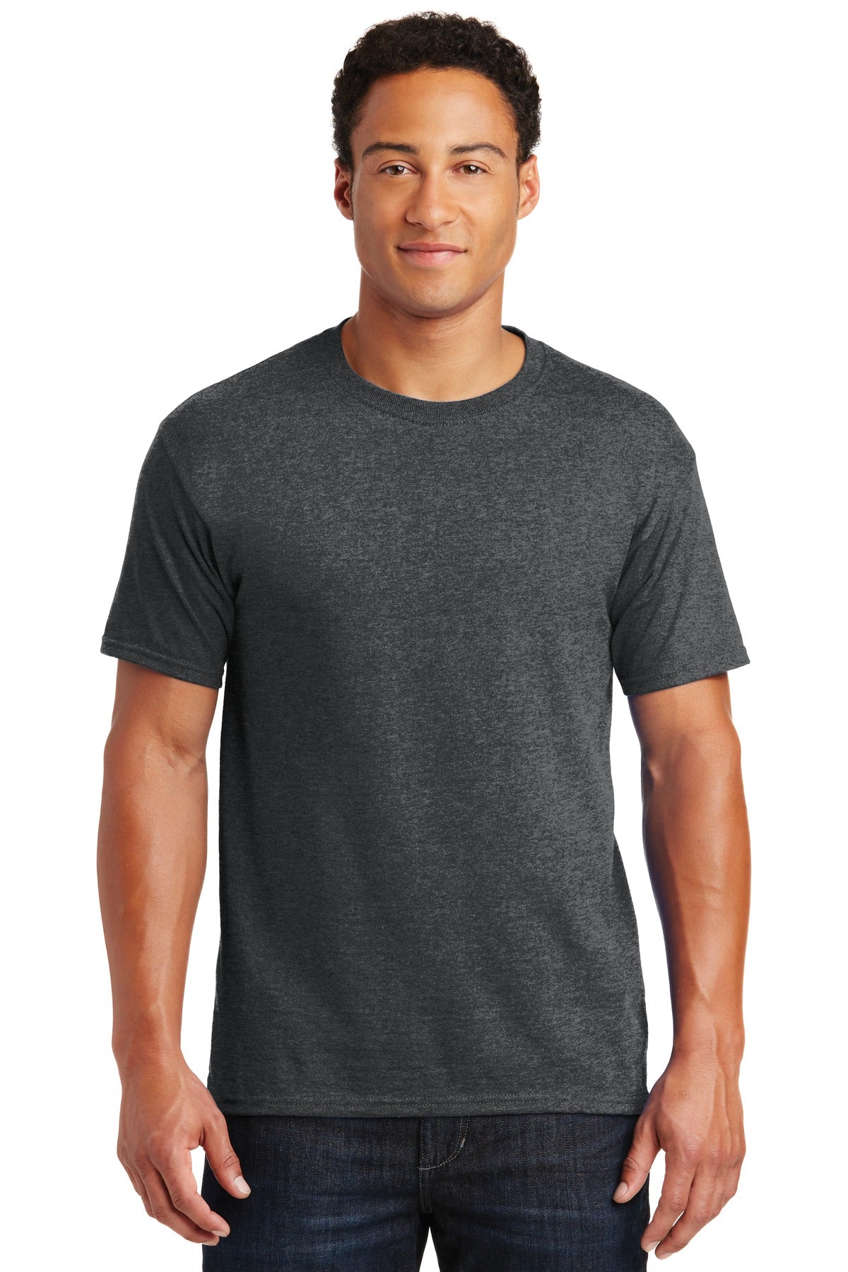 5.4-ounce 50/50 cotton/poly 47/53 cotton/poly (Oxford)Advanc - Black Heather