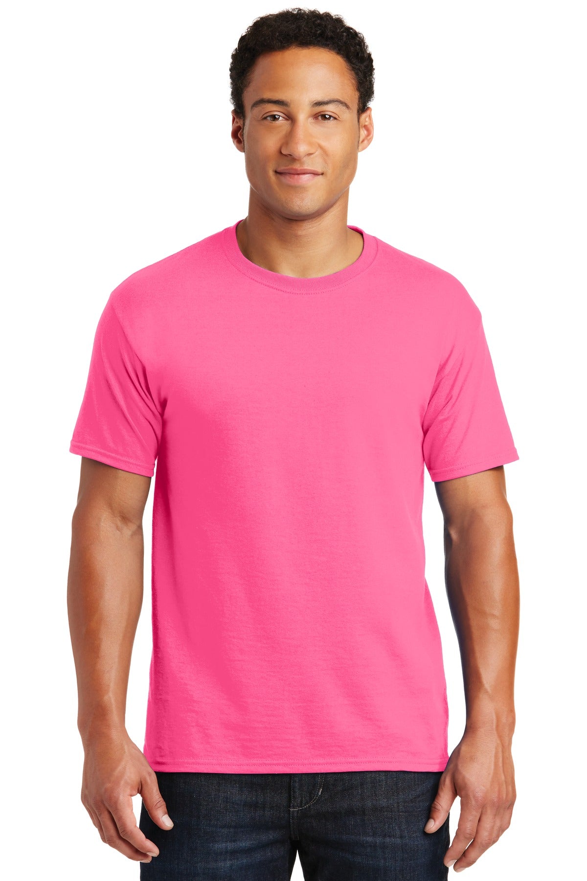 5.4-ounce 50/50 cotton/poly 47/53 cotton/poly (Oxford)Advanc - Neon Pink