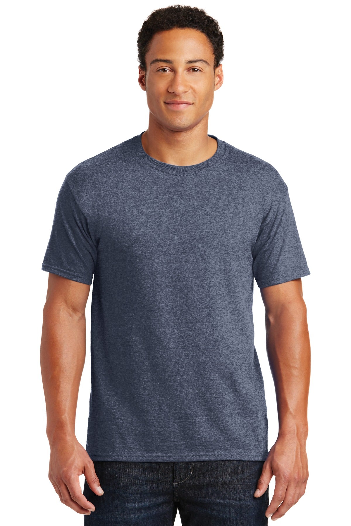 5.4-ounce 50/50 cotton/poly 47/53 cotton/poly (Oxford)Advanc - Vintage Heather Navy