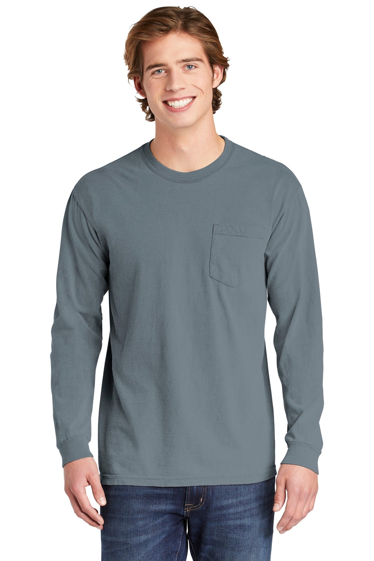 6.1-ounce 100% ring spun cotton Soft-washed garment-dyed fab - Granite