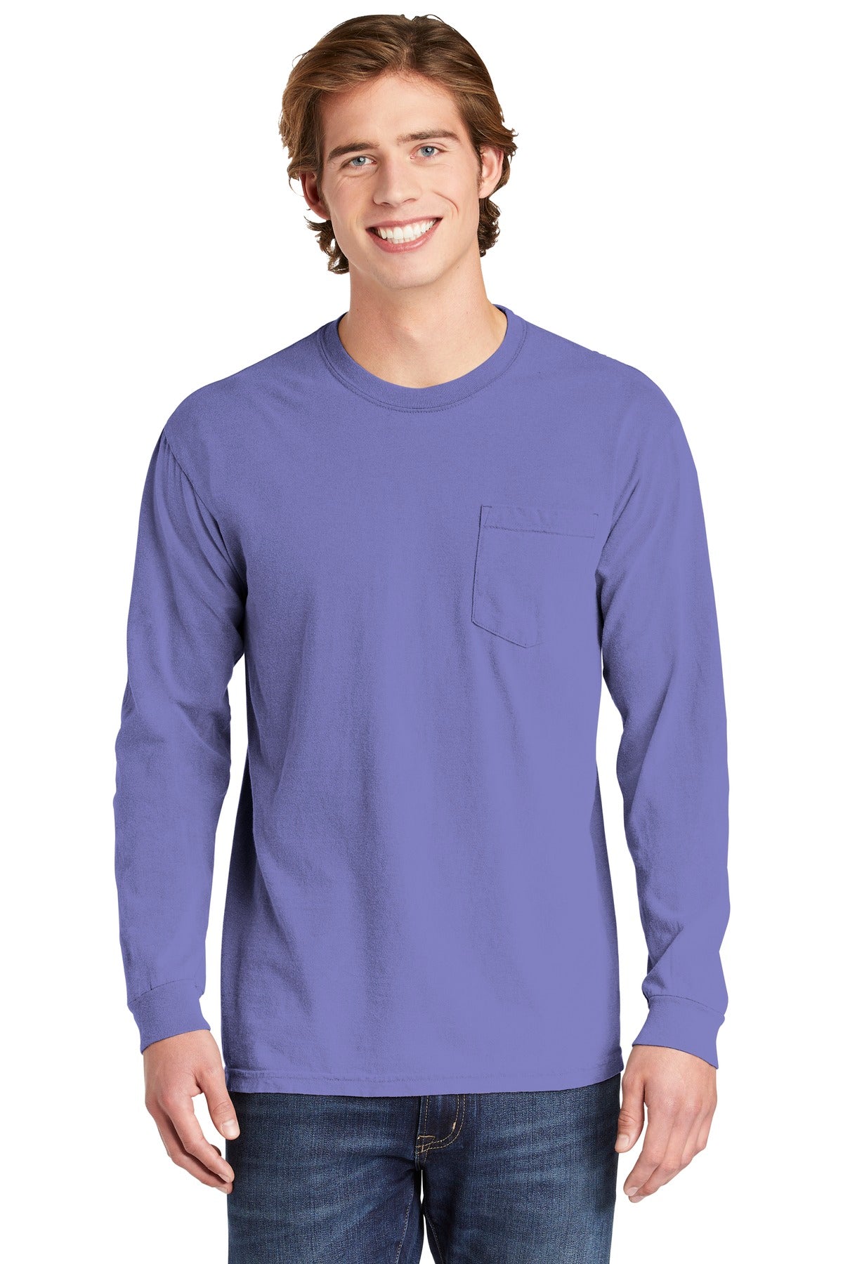 6.1-ounce 100% ring spun cotton Soft-washed garment-dyed fab - Violet