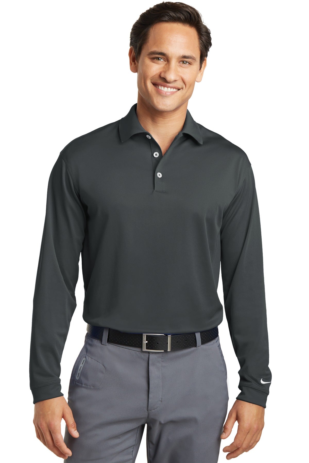 Long sleeves elevate this polo to another level of sophistic - Anthracite