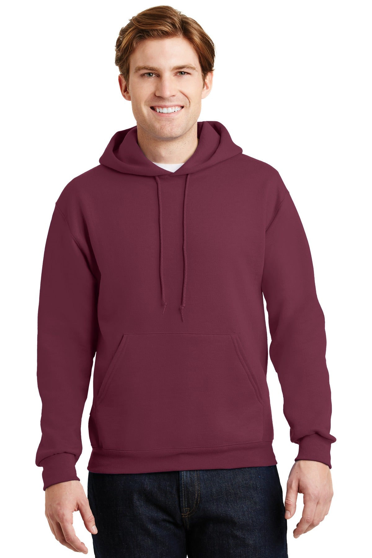 9.5-ounce 50/50 cotton/poly NuBlend pill-resistant fleeceHig - Maroon