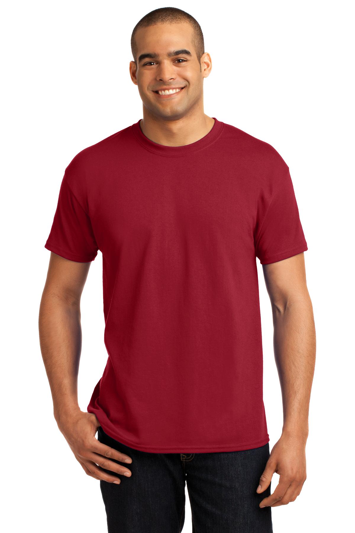 5.2-ounce 50/50 cotton/polyMade with 100% US-grown cottonPol - Deep Red