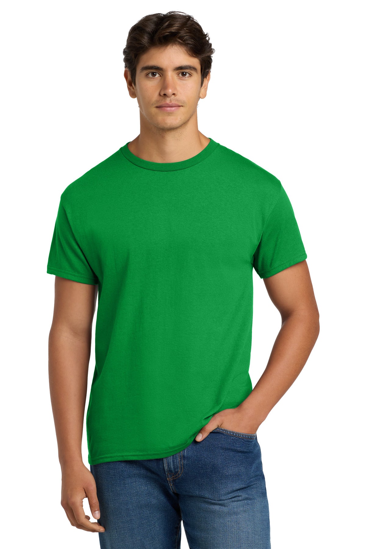 5.2-ounce 50/50 cotton/polyMade with 100% US-grown cottonPol - Kelly Green