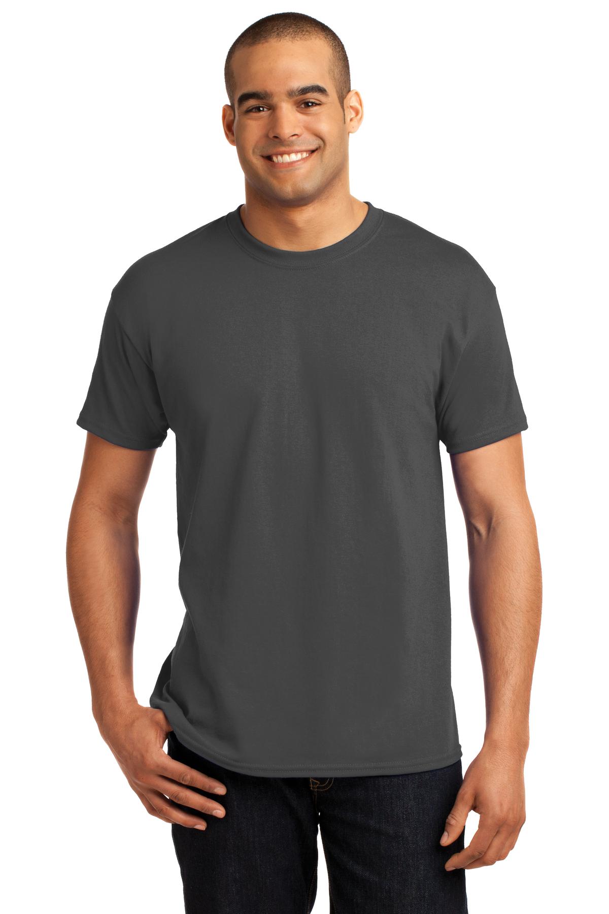 5.2-ounce 50/50 cotton/polyMade with 100% US-grown cottonPol - Smoke Grey
