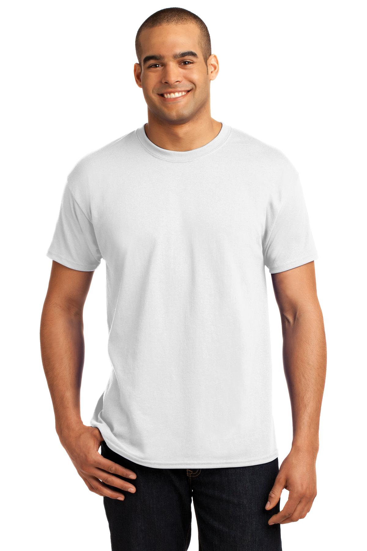 5.2-ounce 50/50 cotton/polyMade with 100% US-grown cottonPol - White