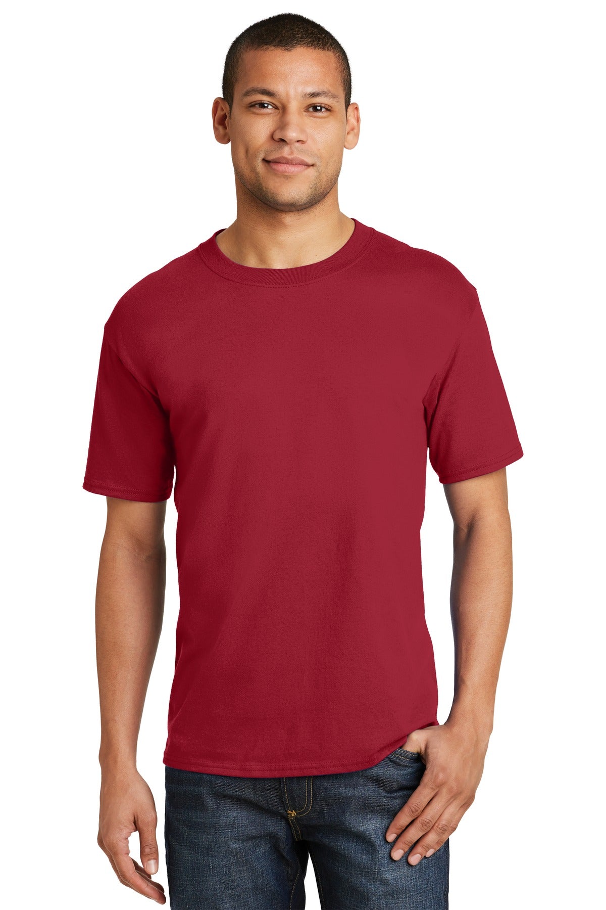 6.1-ounce 100% US-grown ring spun cotton 99/1 cotton/poly (A - Deep Red