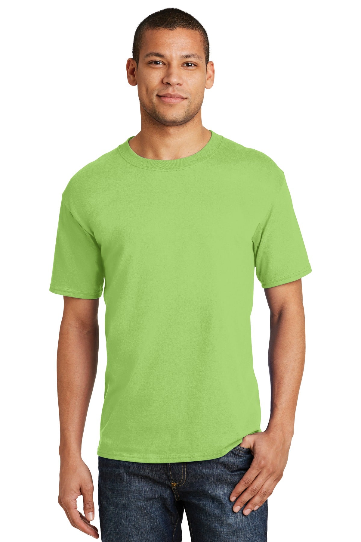 6.1-ounce 100% US-grown ring spun cotton 99/1 cotton/poly (A - Lime