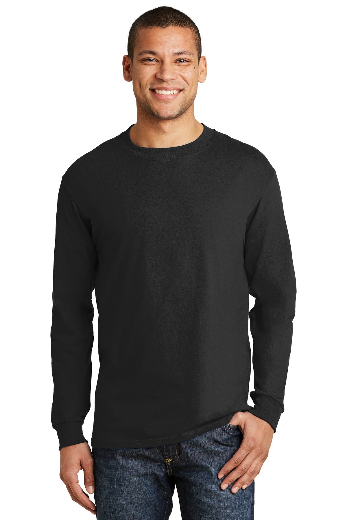 6.1-ounce 100% ring spun cotton99/1 cotton/poly (Ash)90/10 c - Black
