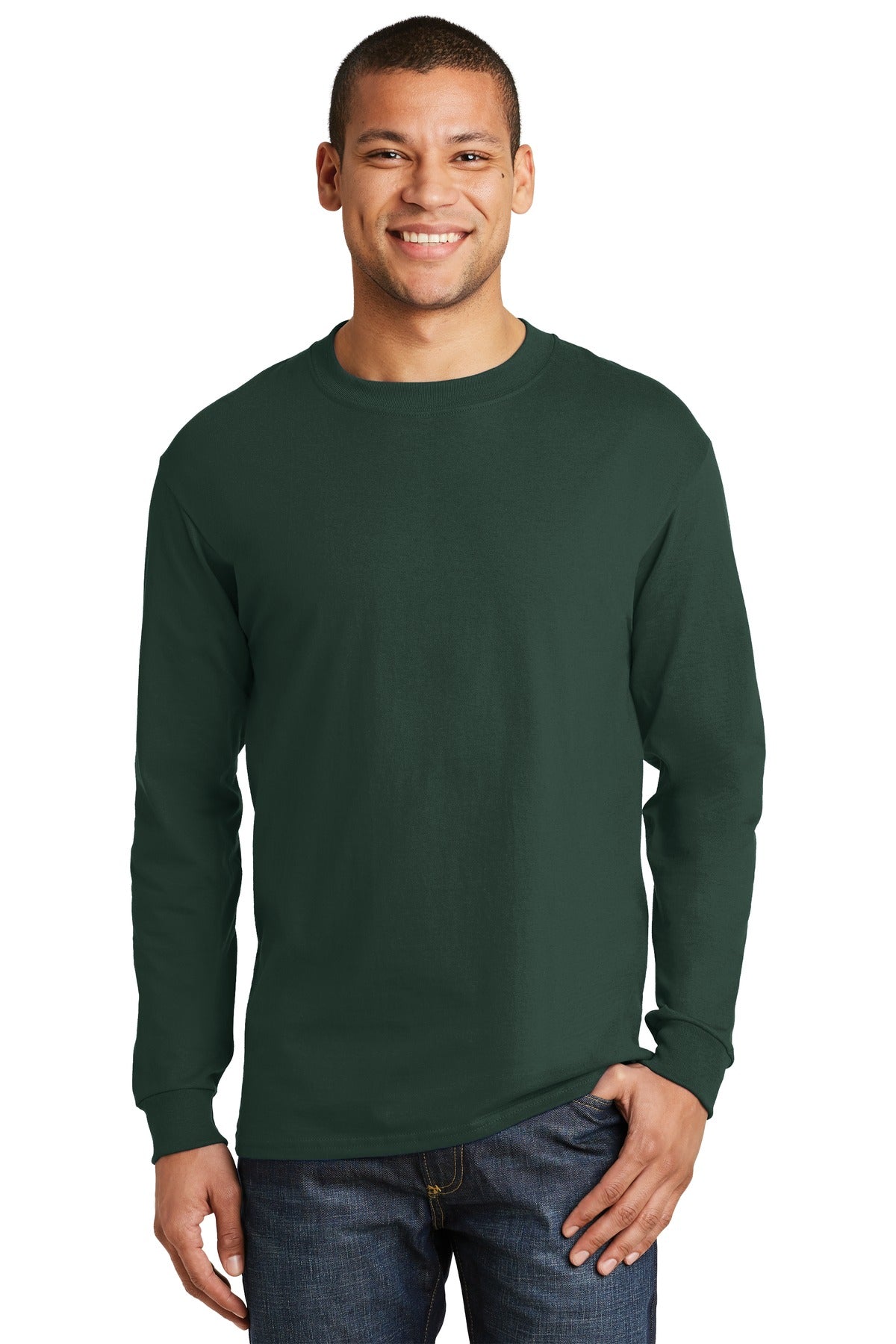 6.1-ounce 100% ring spun cotton99/1 cotton/poly (Ash)90/10 c - Deep Forest