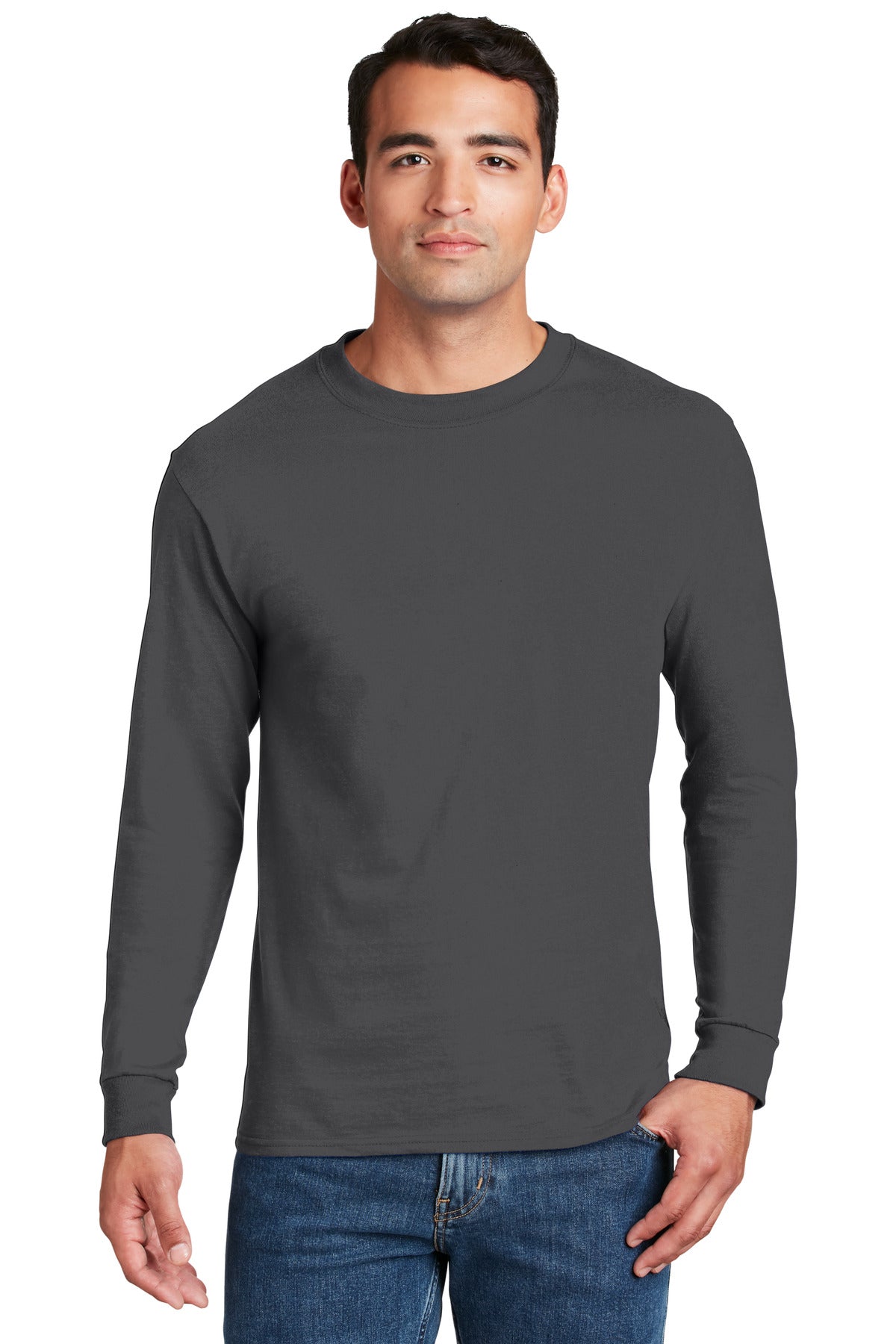6.1-ounce 100% ring spun cotton99/1 cotton/poly (Ash)90/10 c - Smoke Gray