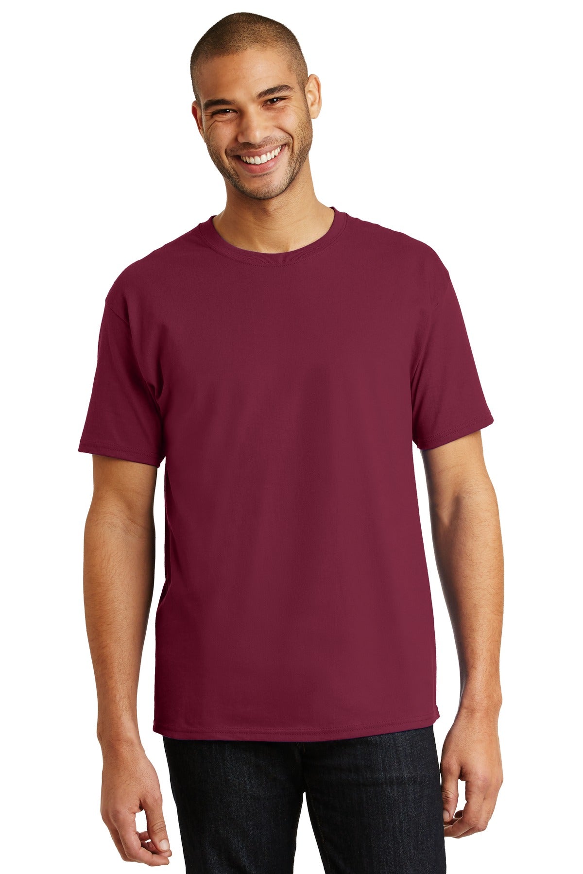6-ounce 100% cotton 99/1 cotton/poly (Ash)60/40 cotton/poly  - Cardinal