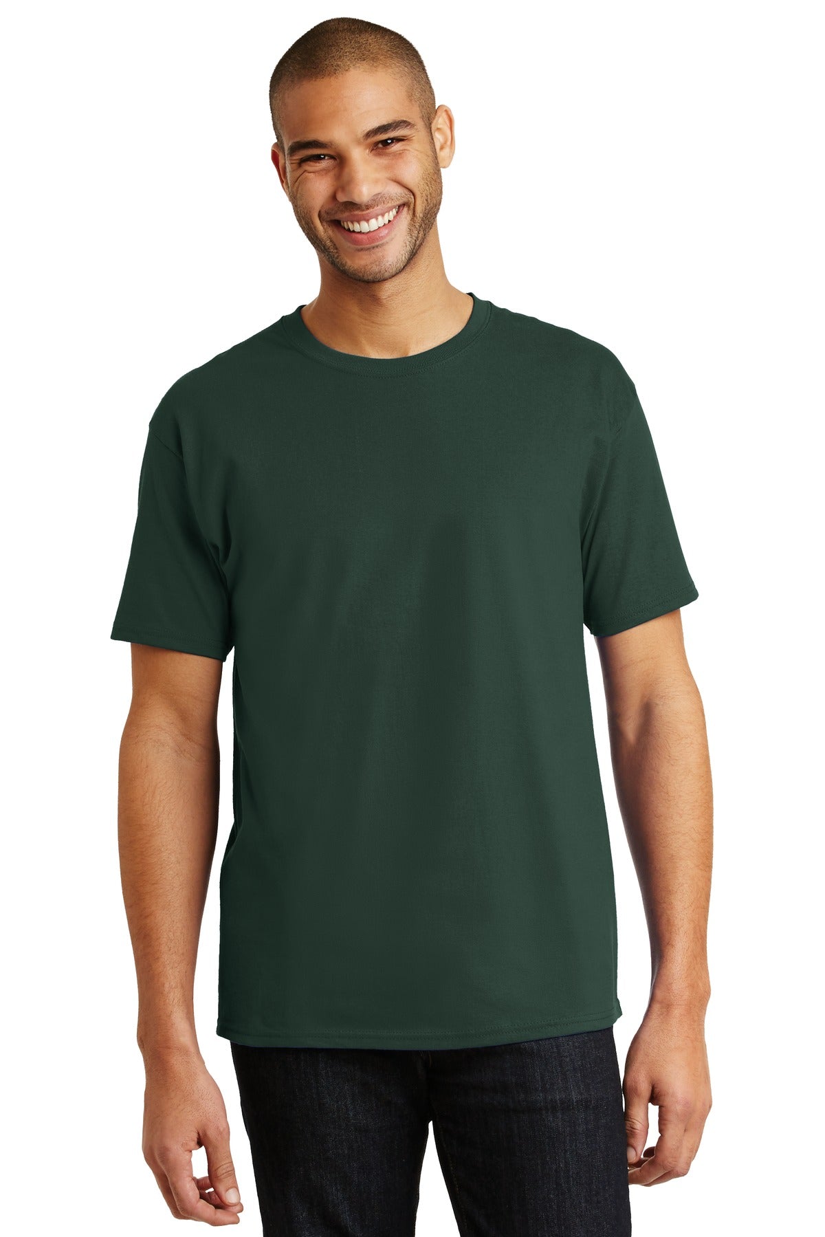 6-ounce 100% cotton 99/1 cotton/poly (Ash)60/40 cotton/poly  - Deep Forest