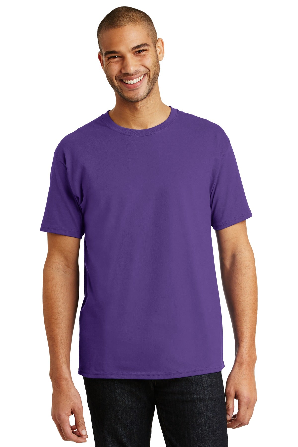 6-ounce 100% cotton 99/1 cotton/poly (Ash)60/40 cotton/poly  - Purple