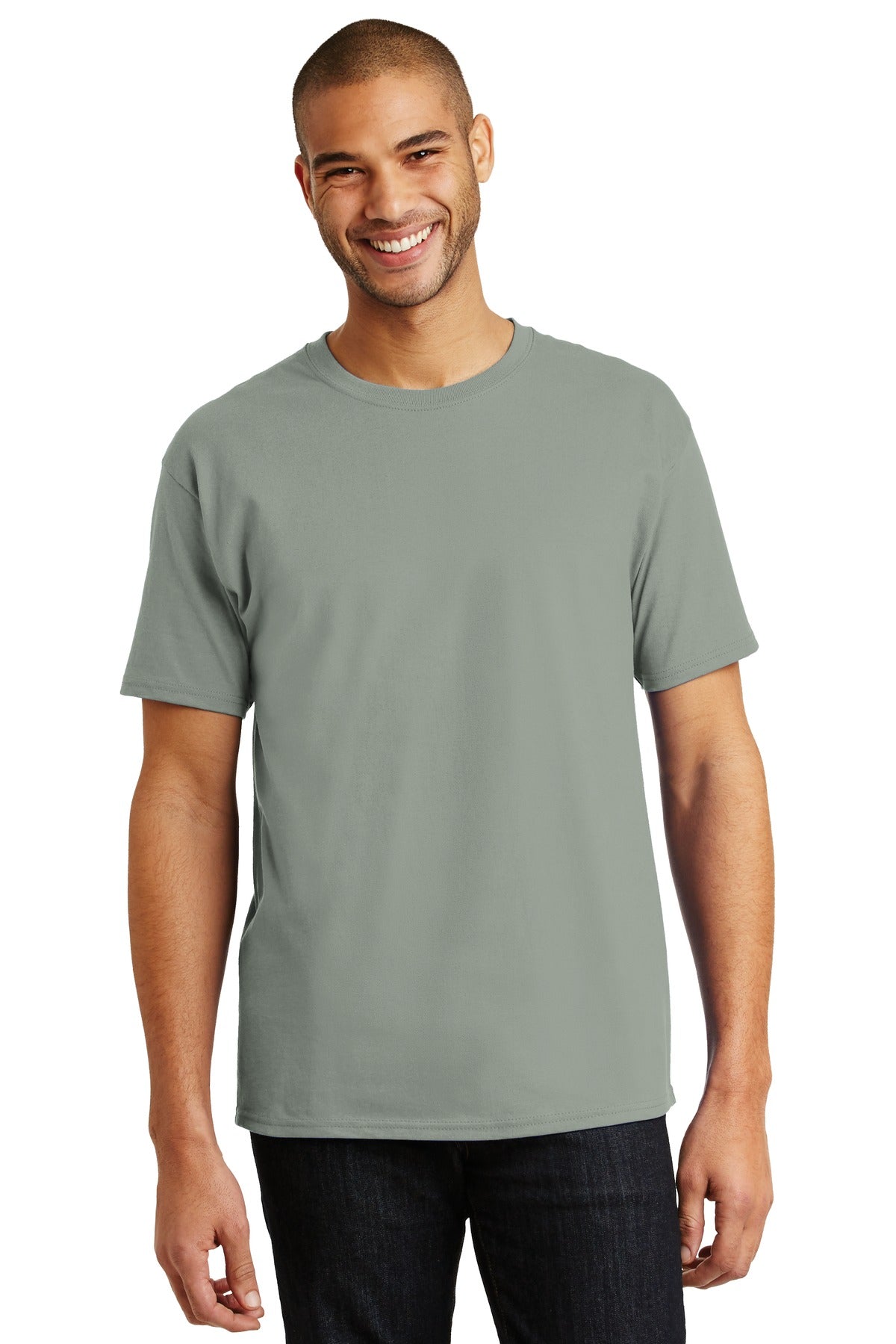 6-ounce 100% cotton 99/1 cotton/poly (Ash)60/40 cotton/poly  - Stonewashed Green