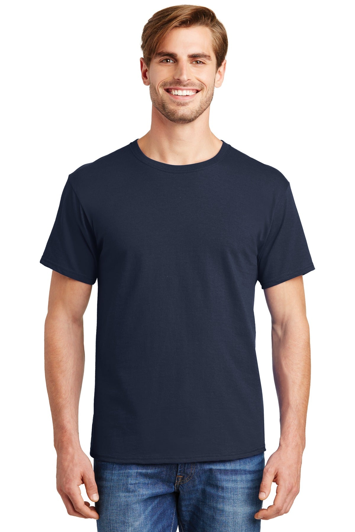 5.2-ounce 100% US-grown cotton99/1 cotton/poly (Ash)90/10 co - Navy