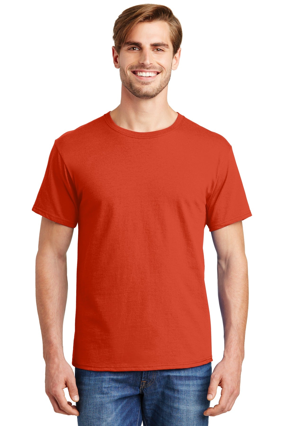 5.2-ounce 100% US-grown cotton99/1 cotton/poly (Ash)90/10 co - Orange