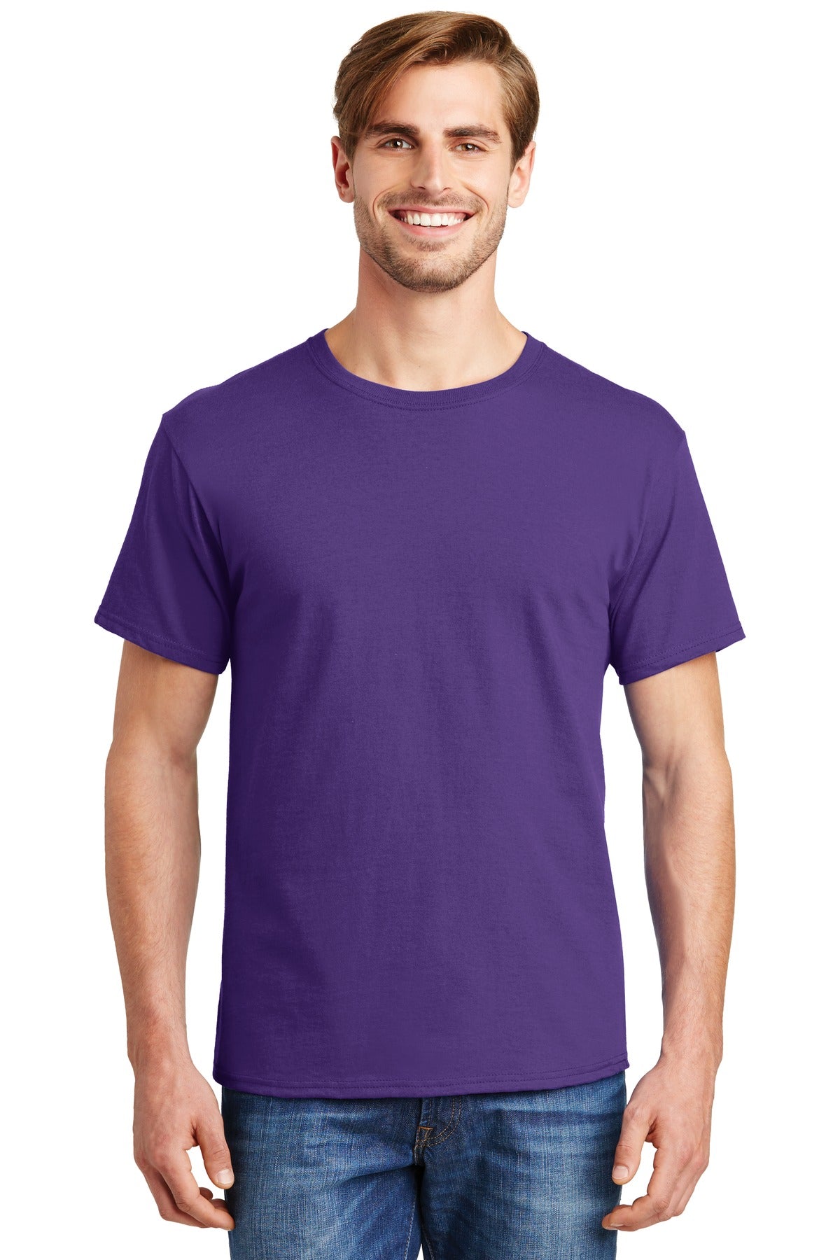 5.2-ounce 100% US-grown cotton99/1 cotton/poly (Ash)90/10 co - Purple