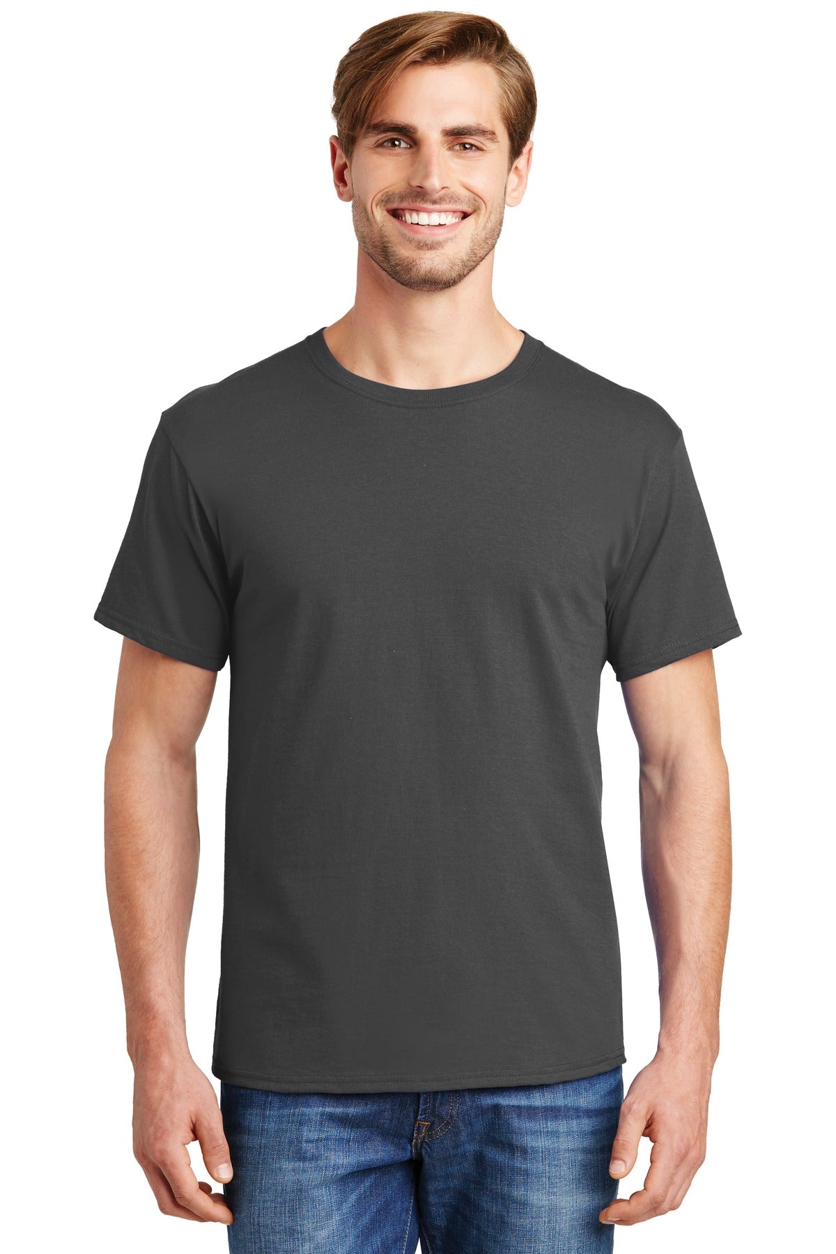 5.2-ounce 100% US-grown cotton99/1 cotton/poly (Ash)90/10 co - Smoke Grey