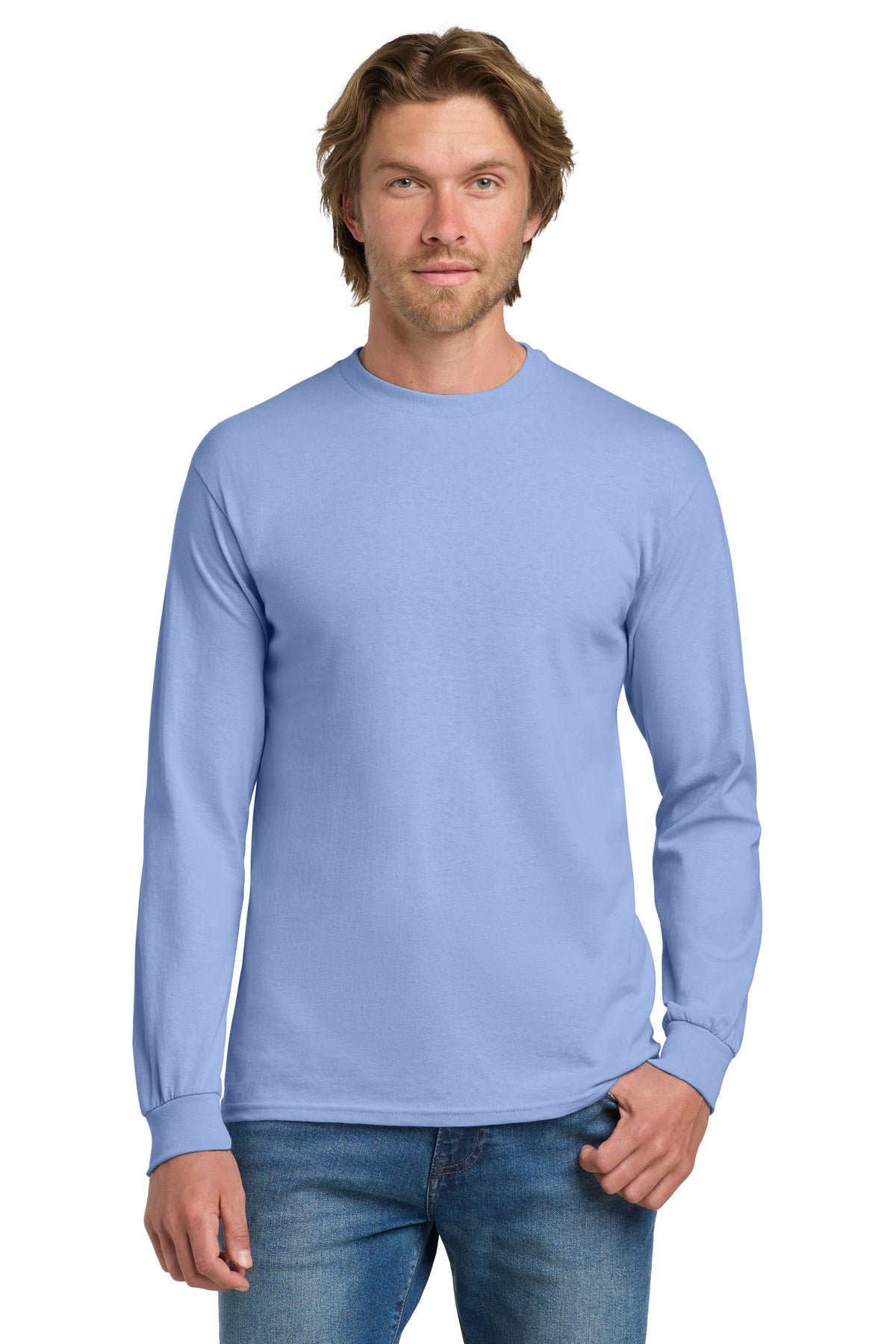 5.3-ounce 100% US cotton 99/1 cotton/poly (Ash) 90/10 cotton - Carolina Blue