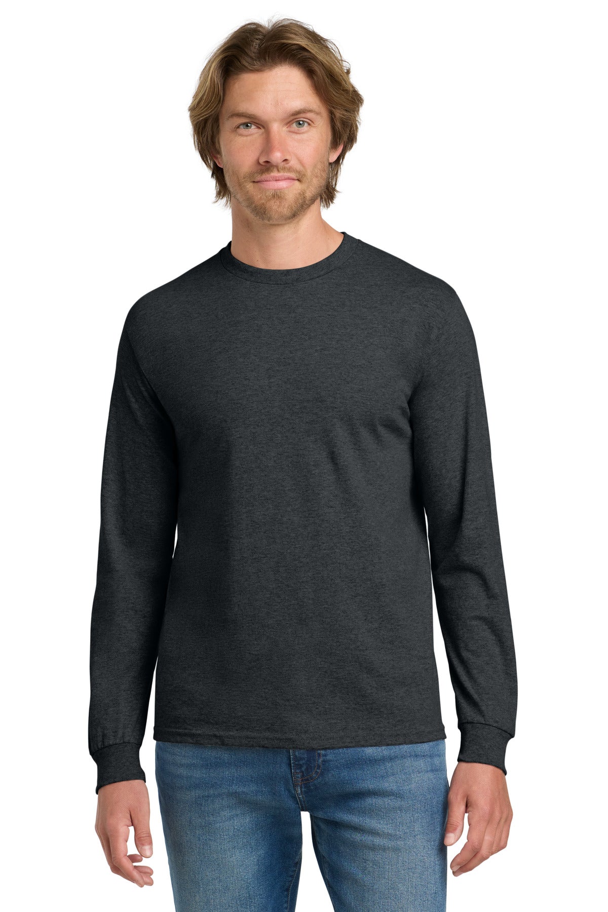 5.3-ounce 100% US cotton 99/1 cotton/poly (Ash) 90/10 cotton - Dark Heather