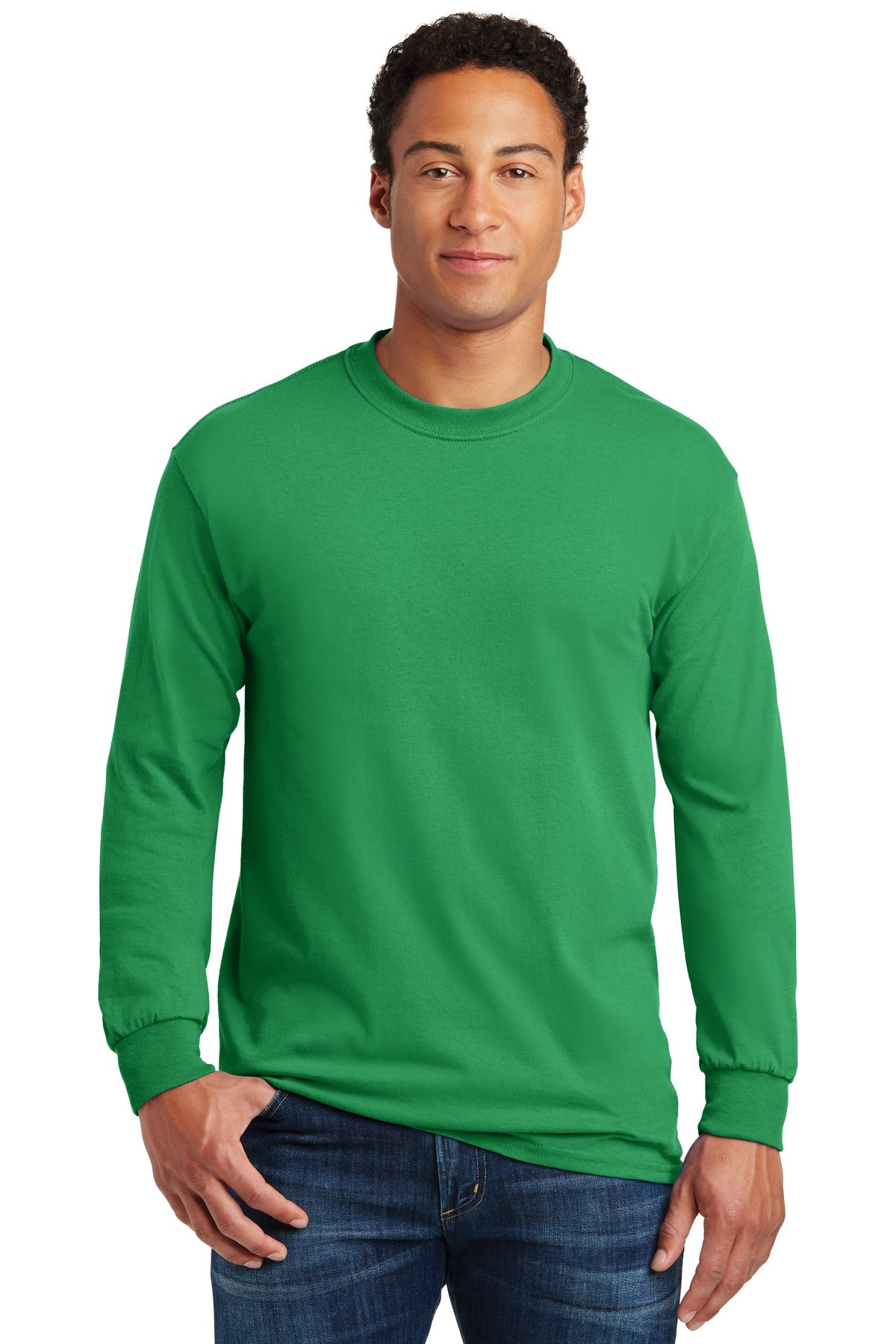 5.3-ounce 100% US cotton 99/1 cotton/poly (Ash) 90/10 cotton - Irish Green