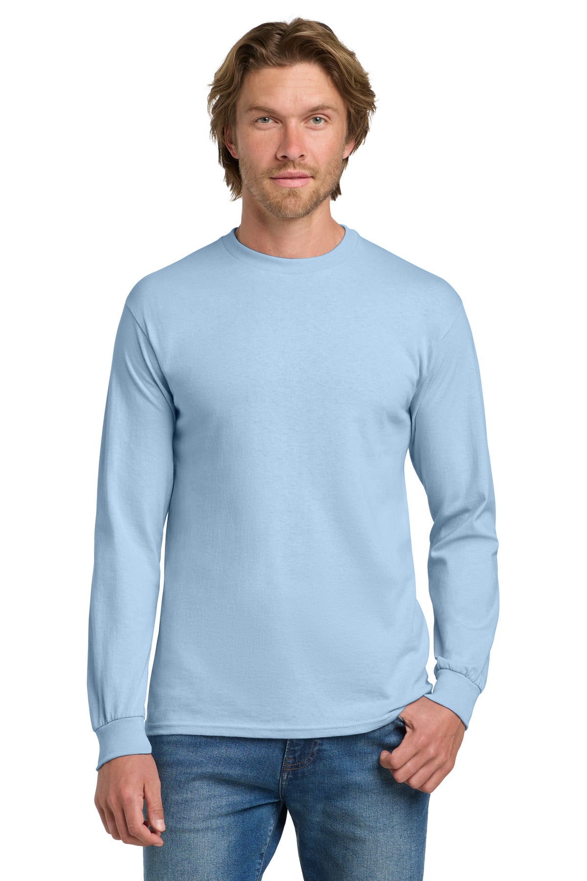 5.3-ounce 100% US cotton 99/1 cotton/poly (Ash) 90/10 cotton - Light Blue