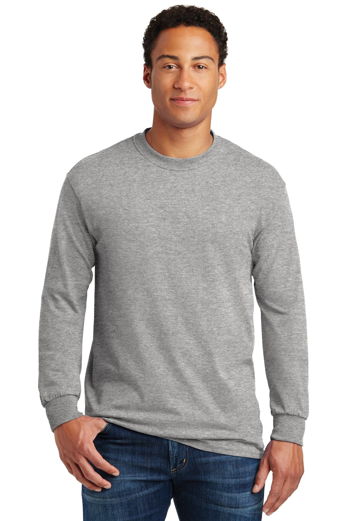 5.3-ounce 100% US cotton 99/1 cotton/poly (Ash) 90/10 cotton - Sport Grey