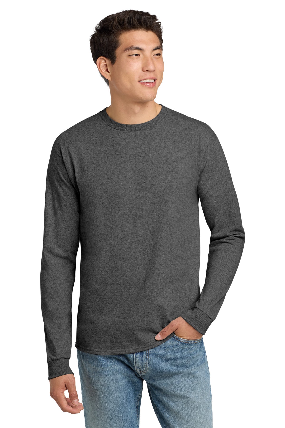 6-ounce 100% ComfortSoft cotton 60/40 cotton/poly (Charcoal  - Charcoal Heather