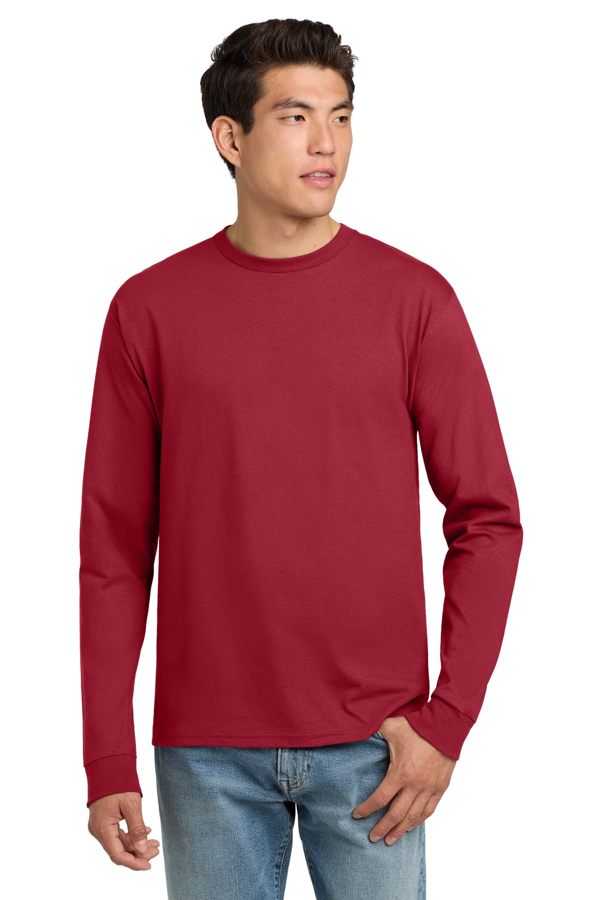 6-ounce 100% ComfortSoft cotton 60/40 cotton/poly (Charcoal  - Deep Red
