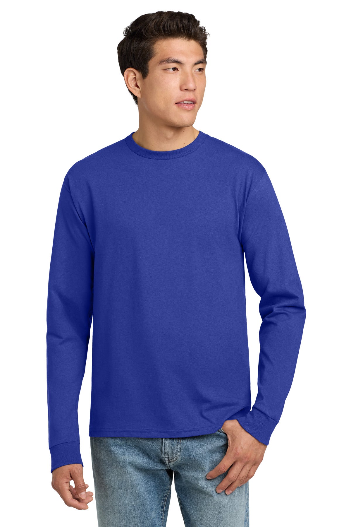 6-ounce 100% ComfortSoft cotton 60/40 cotton/poly (Charcoal  - Deep Royal