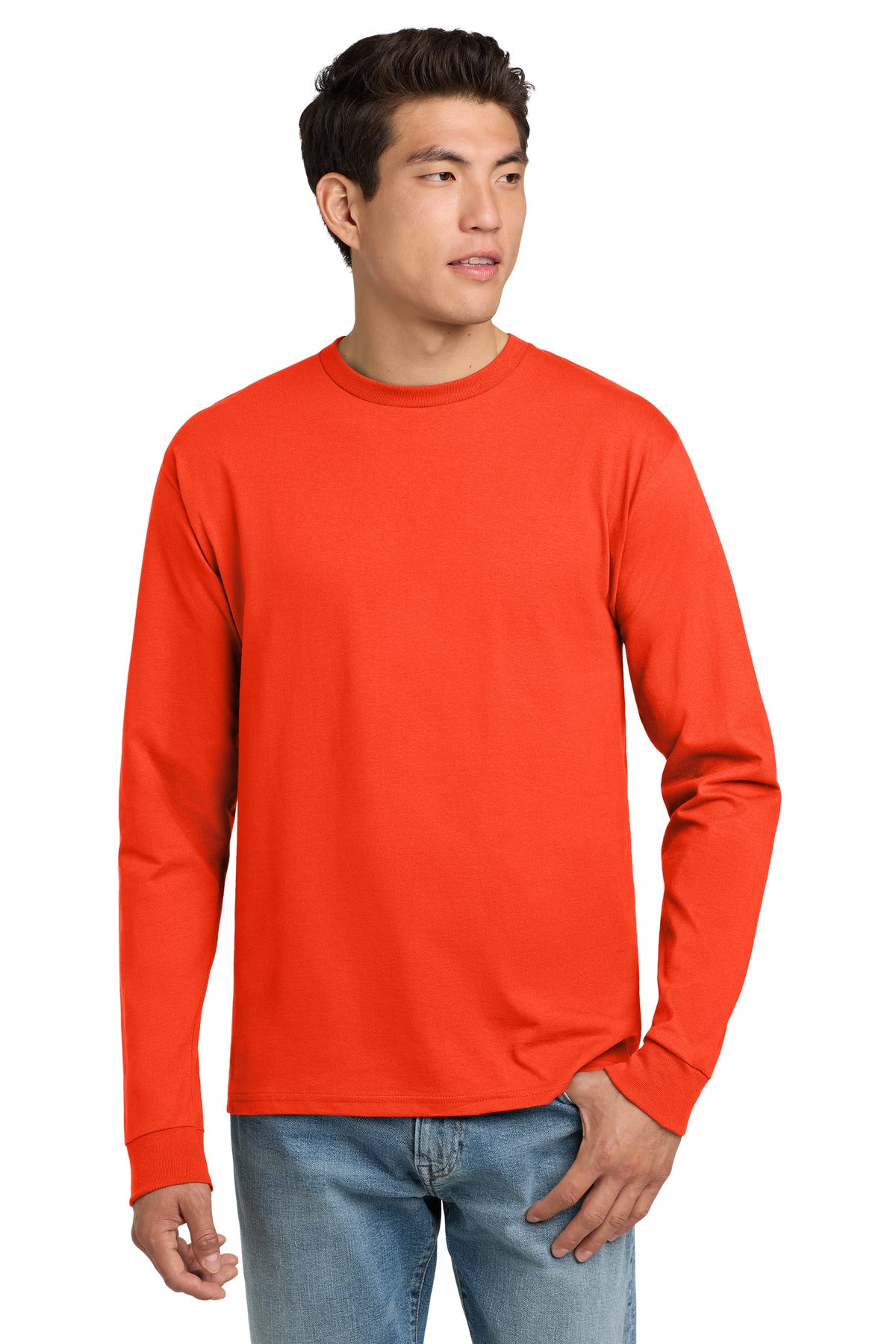 6-ounce 100% ComfortSoft cotton 60/40 cotton/poly (Charcoal  - Orange