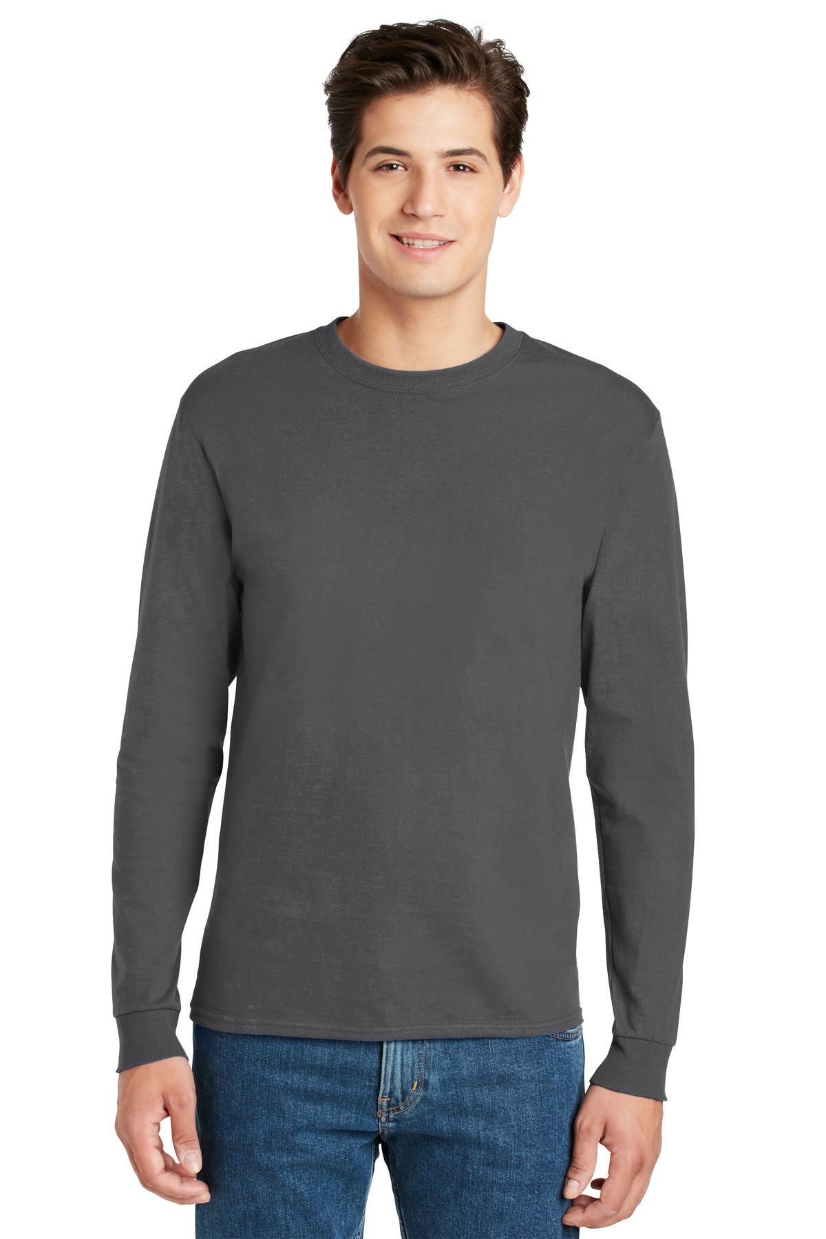 6-ounce 100% ComfortSoft cotton 60/40 cotton/poly (Charcoal  - Smoke Grey