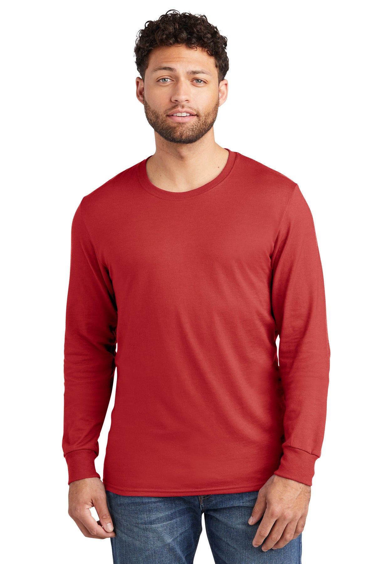 5.2-ounce 50/50 combed ring spun cotton/polyMade with sustai - True Red