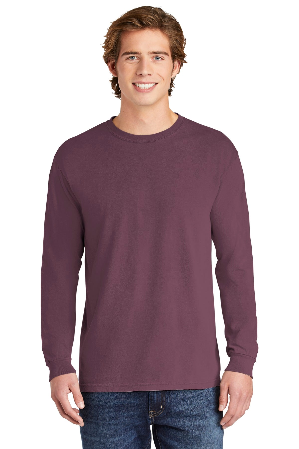 6.1-ounce 100% US ring spun cotton Soft-washed garment-dyed  - Berry
