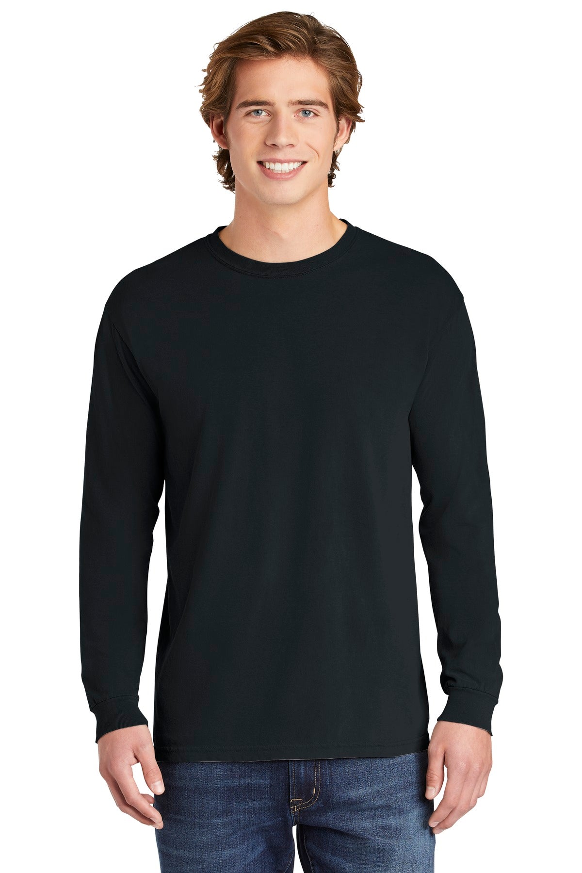 6.1-ounce 100% US ring spun cotton Soft-washed garment-dyed  - Black